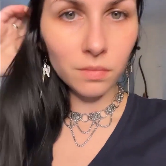 Handmade stainless steel maille thick choker chain double bizantine link pattern - Picture 3 of 16